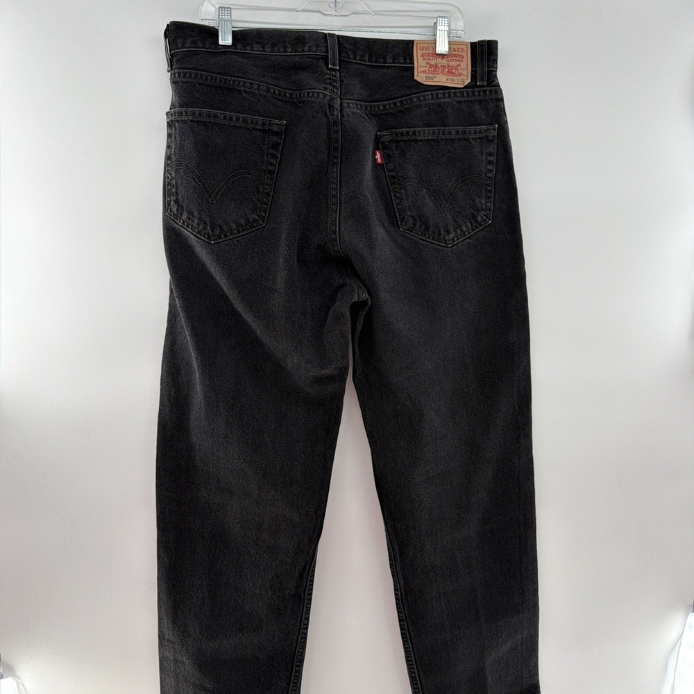 Levi's 550 Relaxed Fit Jeans Men's 36x32 Black Denim Tapered Leg Cotton Casual